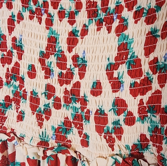 Betsey Johnson Strawberry Field Prairie Lined Maxi Dress Women Small Cottagecore - Picture 7 of 12